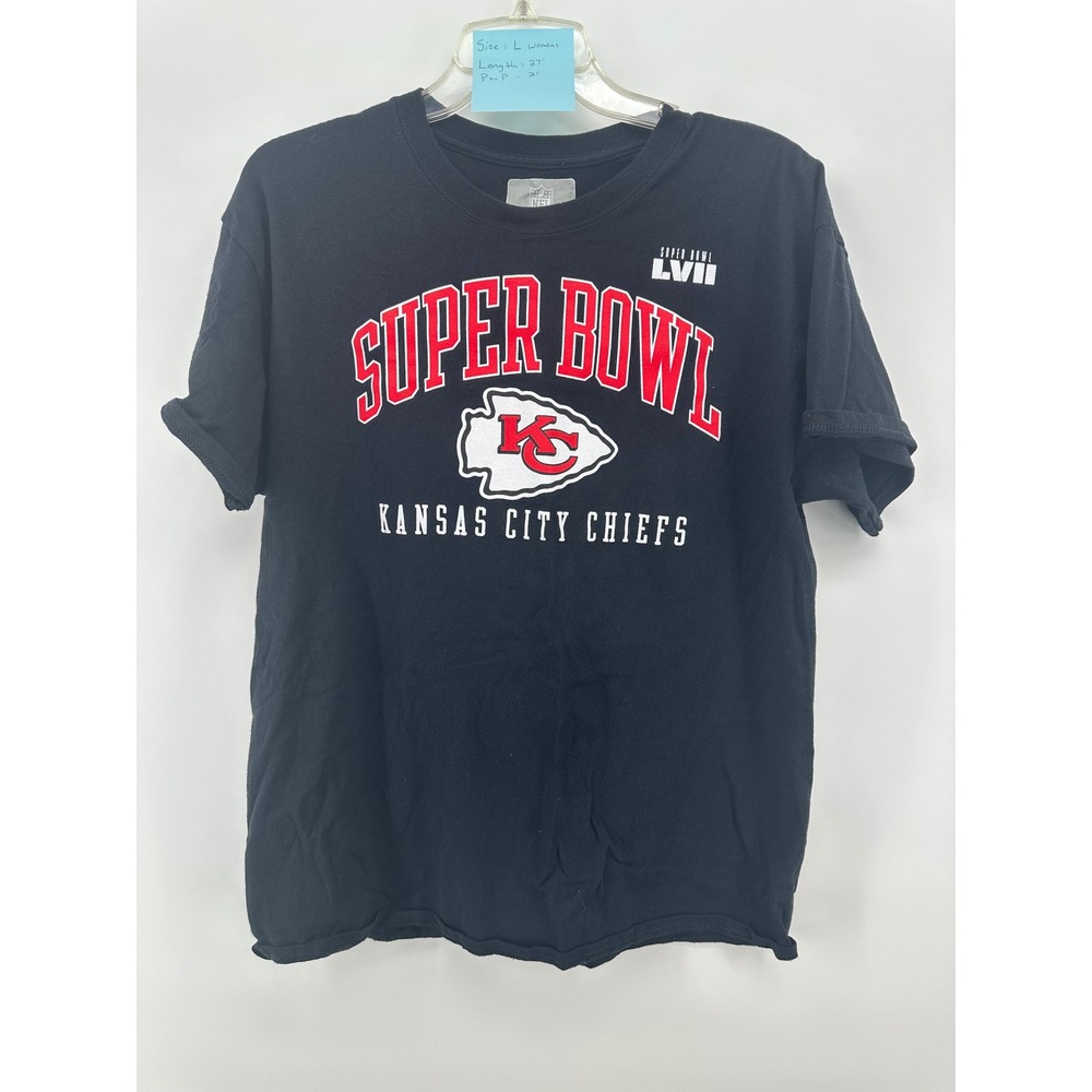 NFL Kansas City Chiefs Super Bowl LVII Graphic T-Shirt Black Womens Large L